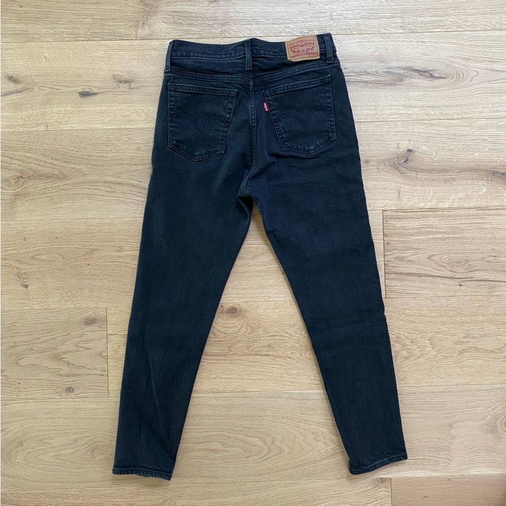 Levi's Wedgie Black High-Rise Button Fly Skinny Jeans Size 28 - Picture 5 of 6